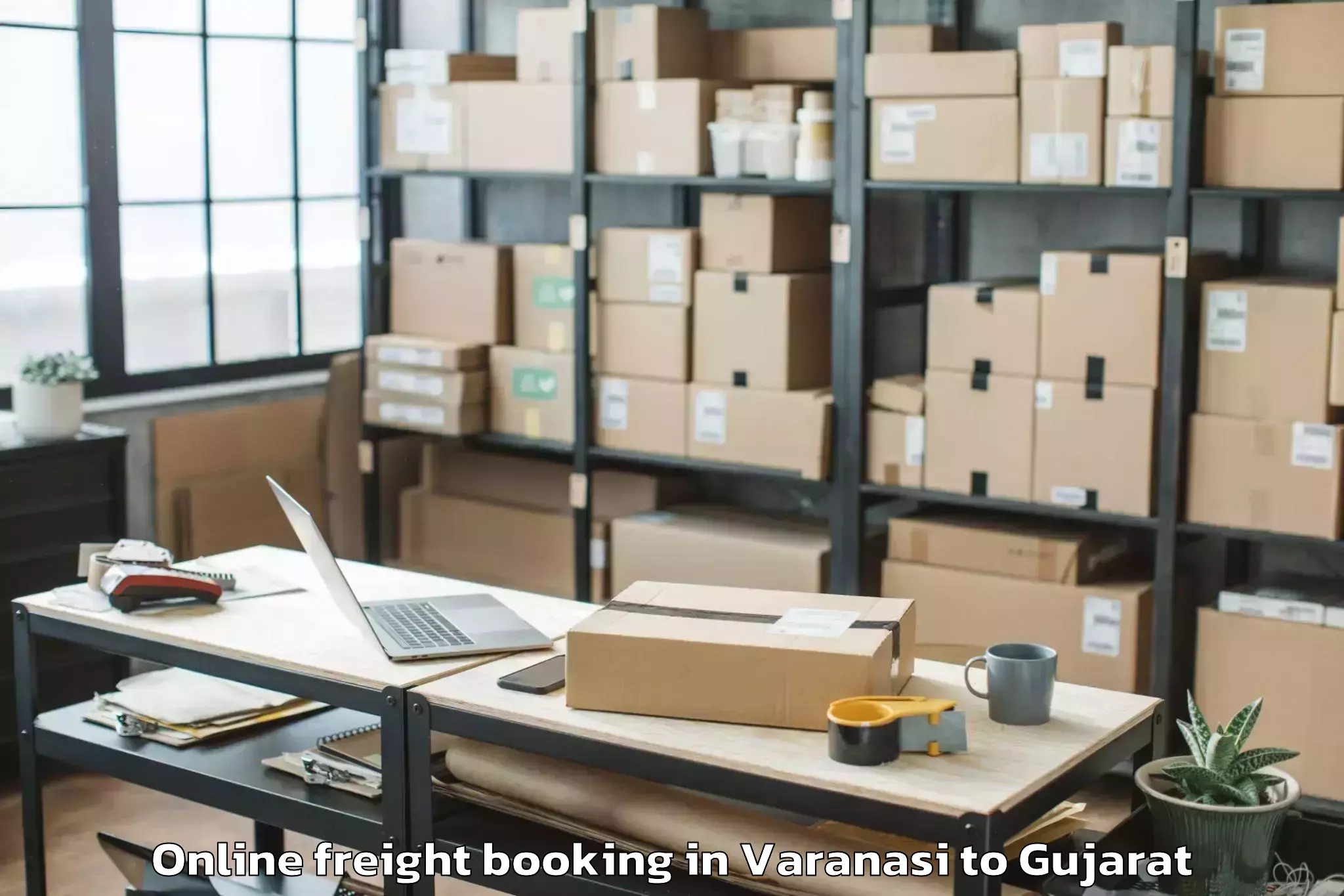 Easy Varanasi to Valod Online Freight Booking Booking